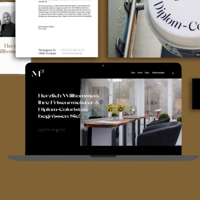 Mock-Up Laptop mit der Homepage von M²