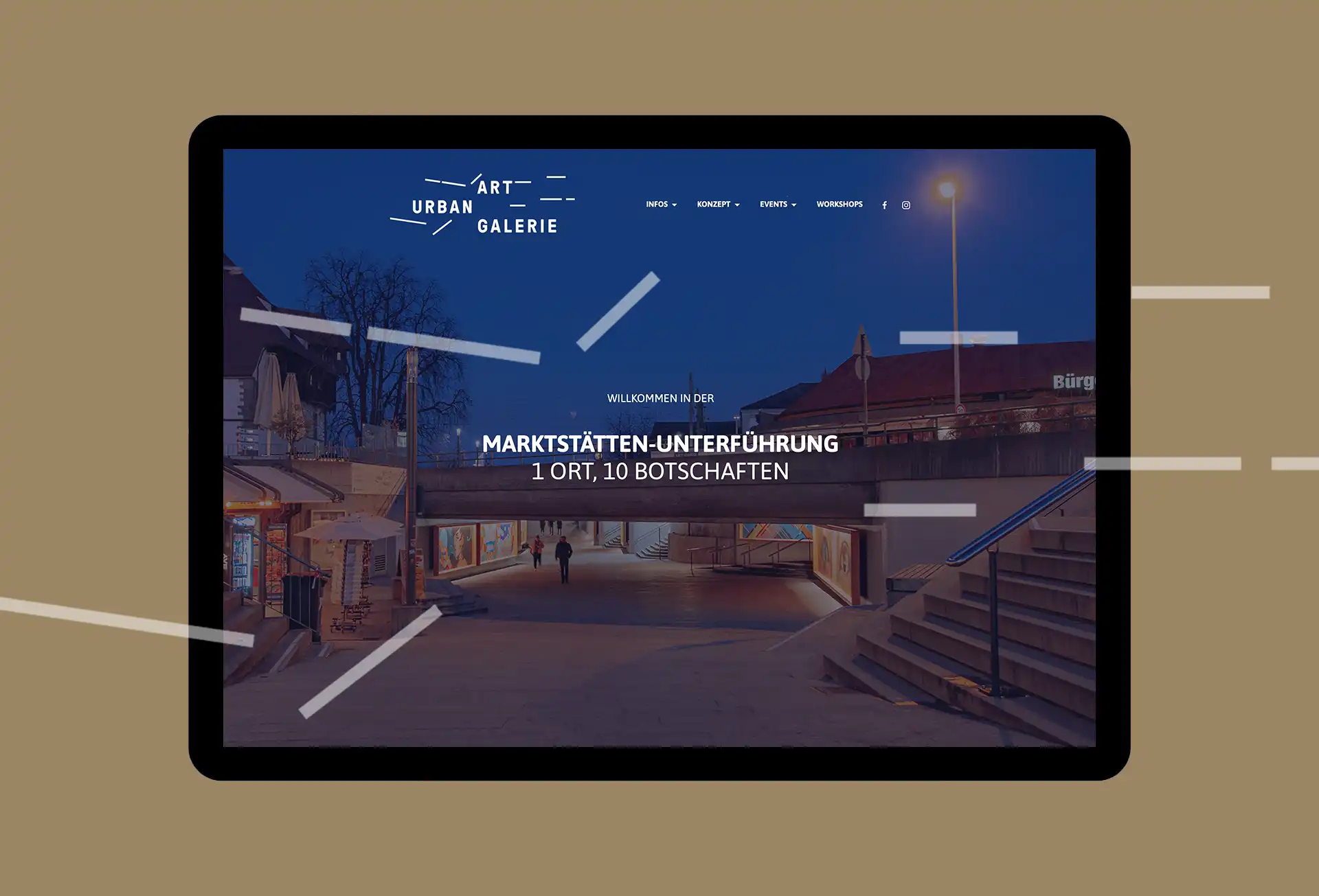 iPad Mockup der Urban-Art Gallery Website